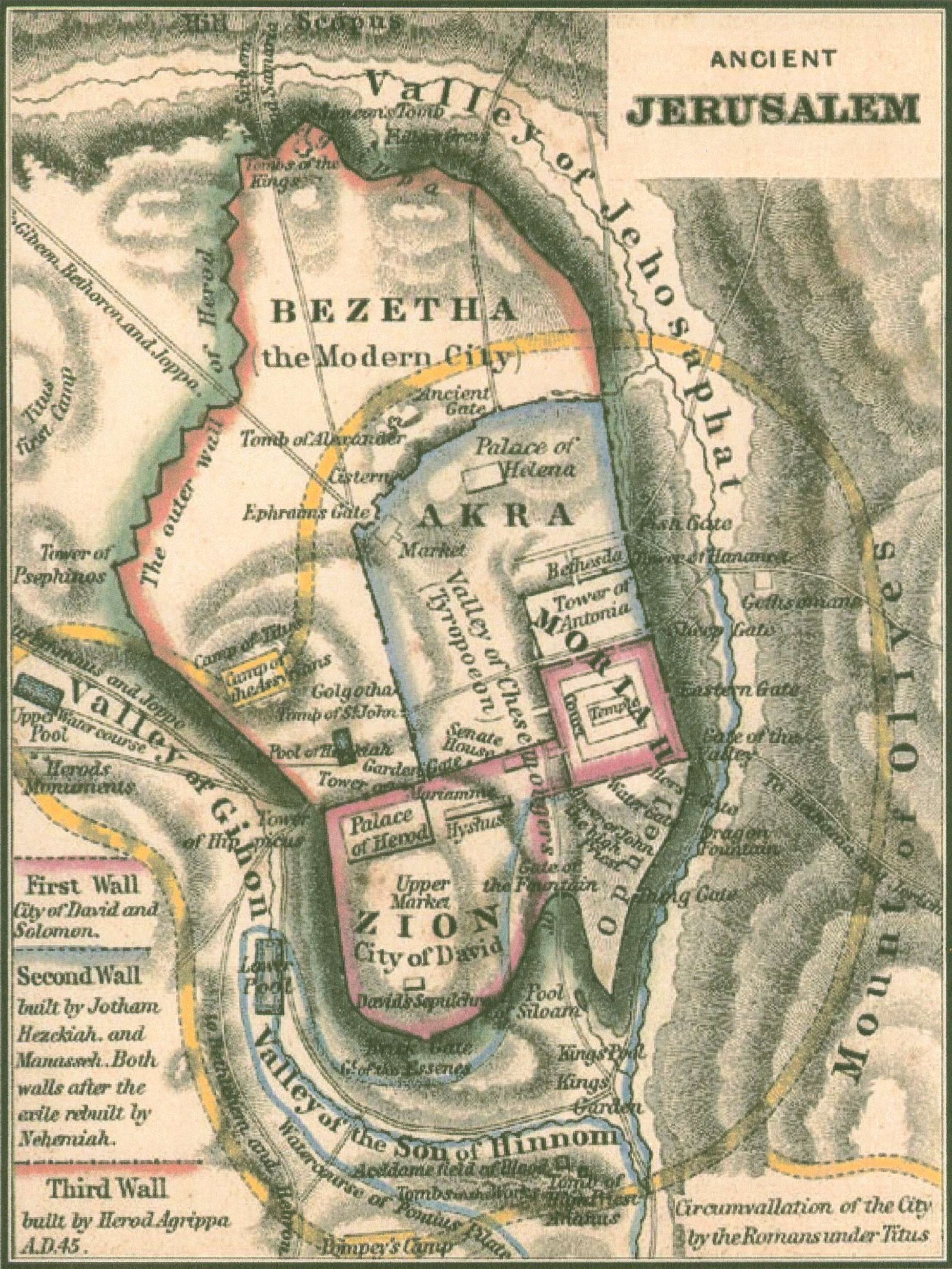 Ancient World Map Jerusalem
